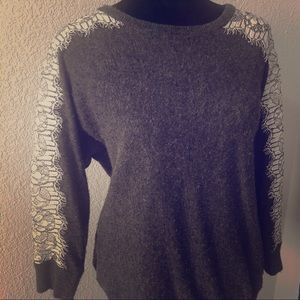 Grey lace J. Crew sweater in small super soft
